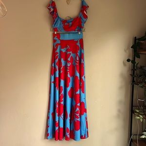 OC Order Plus two piece crop top floral dress